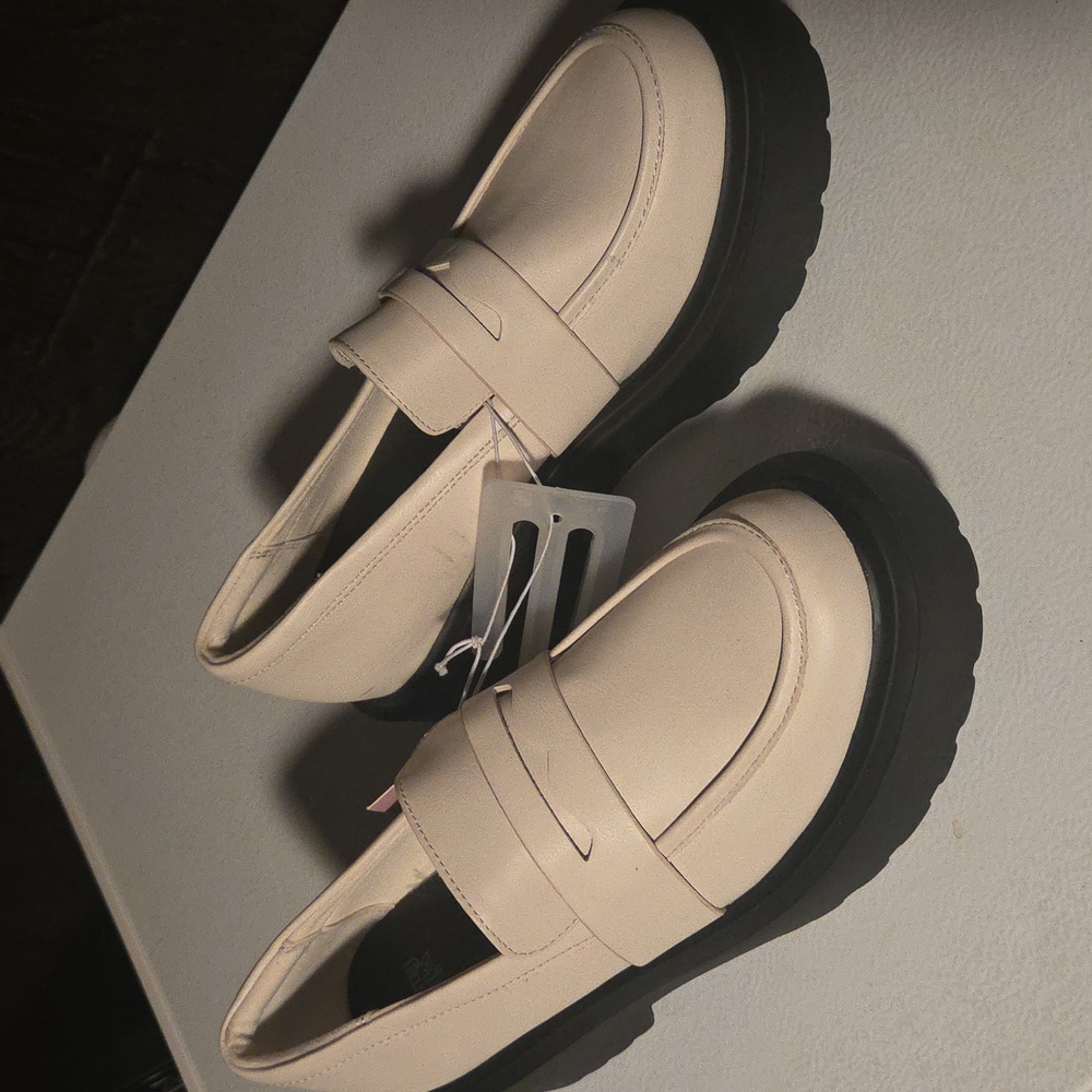 Wild Fable Cream Loafers with Black Soles